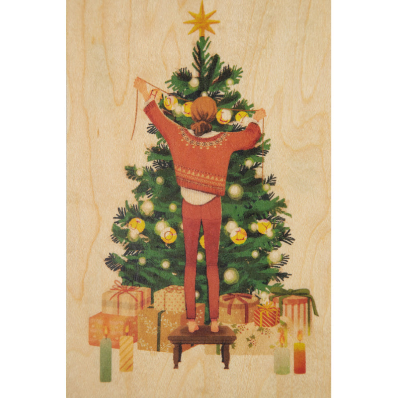 Carte en bois greetings 2 HM Noel W