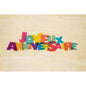 Carte en bois greetings 2 YA JA W