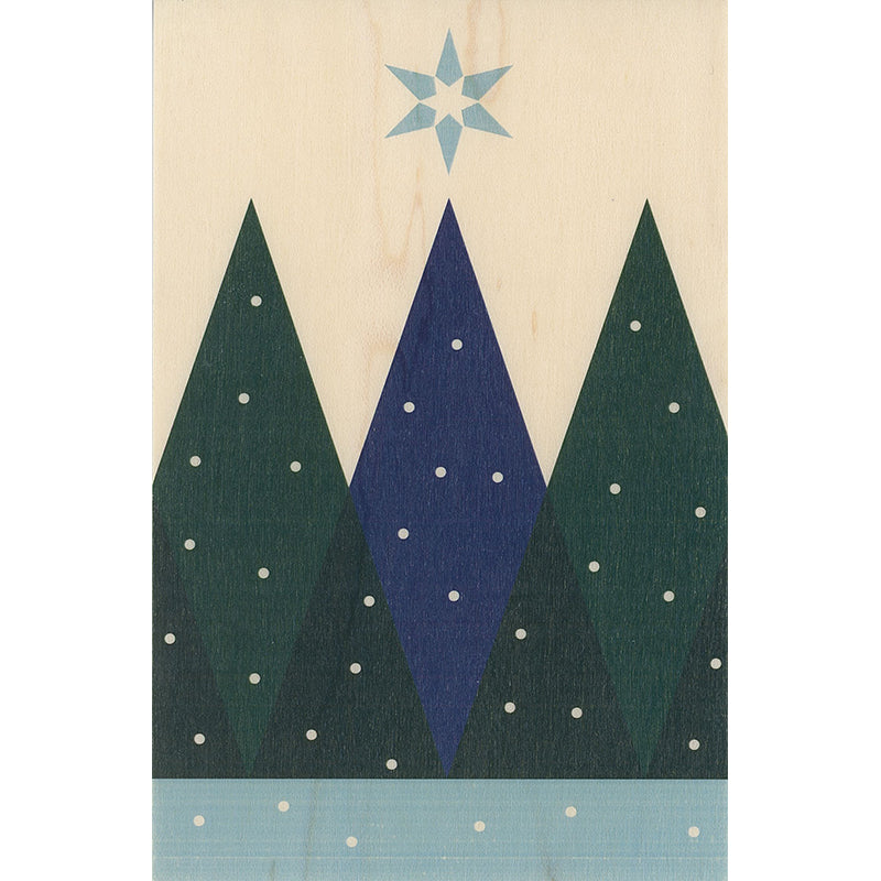 Carte en bois greetings 3BL trees W