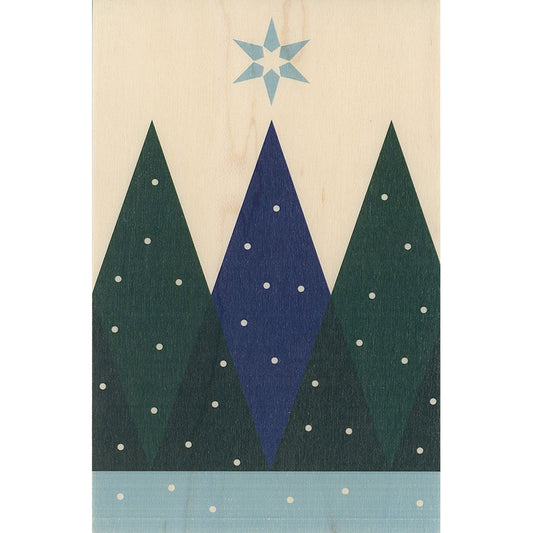 Carte en bois greetings 3BL trees W