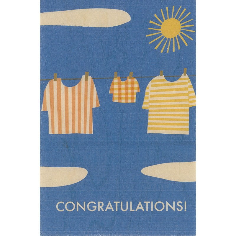 Carte en bois greetings 3CA congrats W