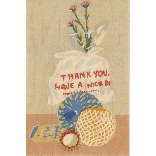 Carte en bois greetings 3CA nice W