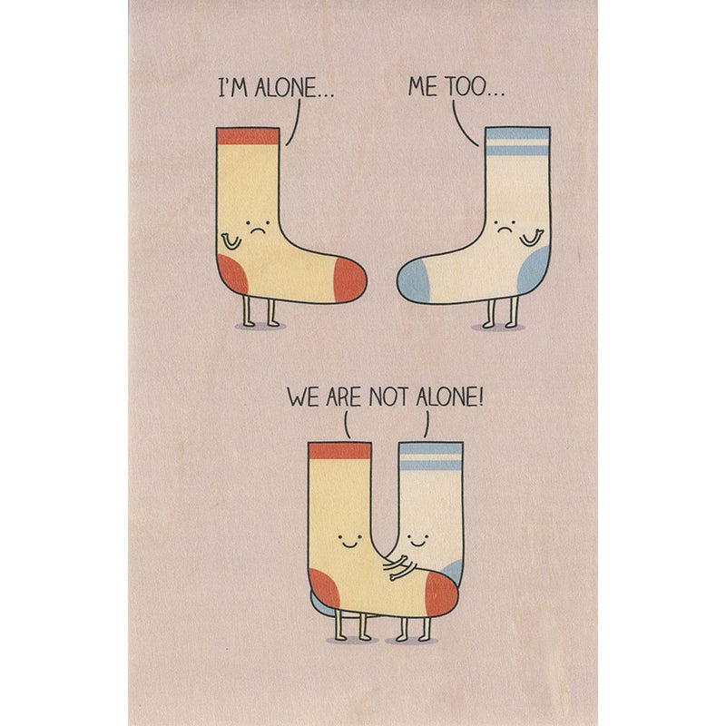 Carte en bois greetings 3MO alone W