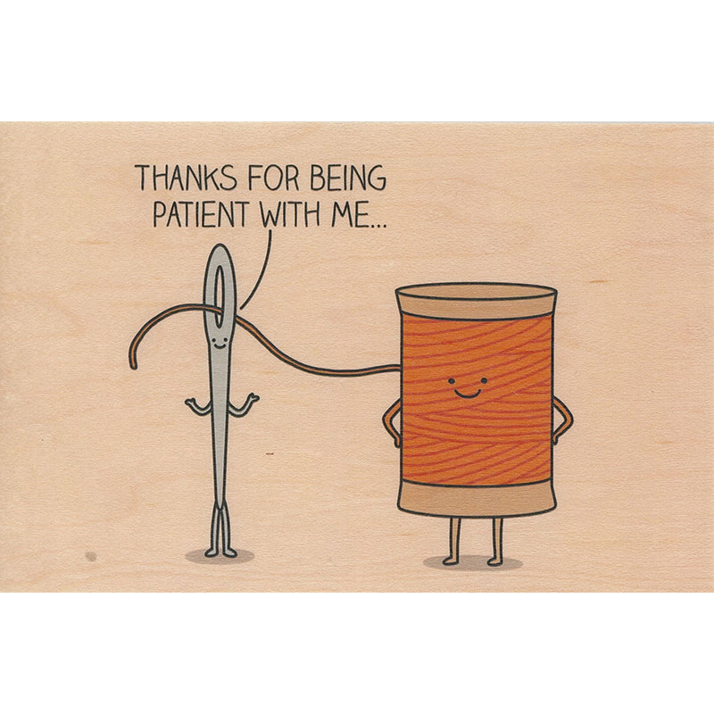 Carte en bois greetings 3MO patient W