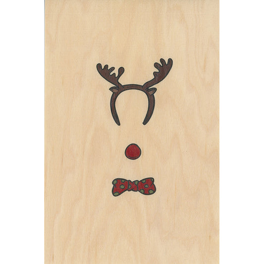 Carte en bois greetings 3PN cerf W