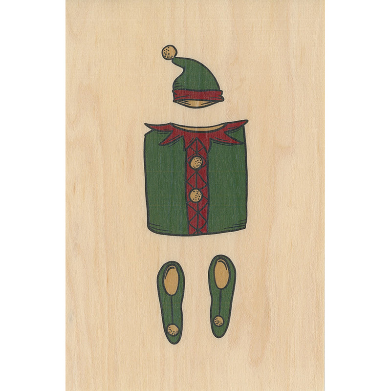 Carte en bois greetings 3PN green W