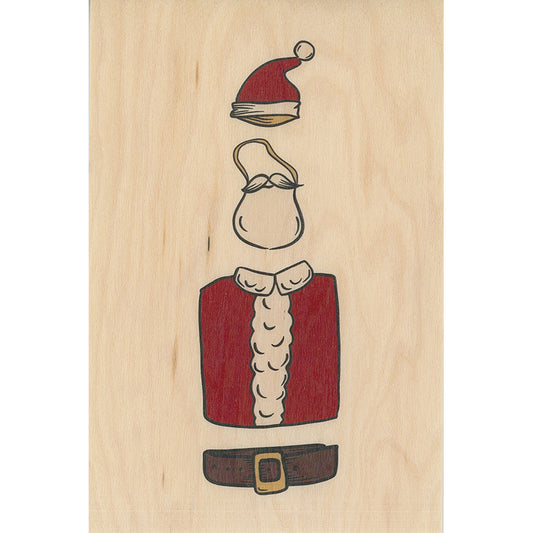 Carte en bois greetings 3PN santa W