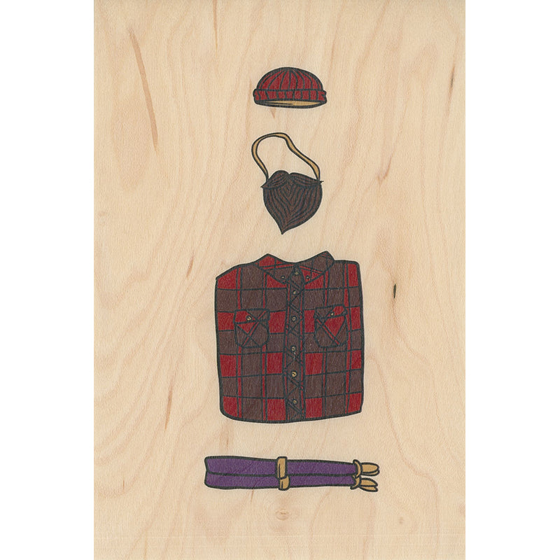 Carte en bois greetings 3PN trappeur W