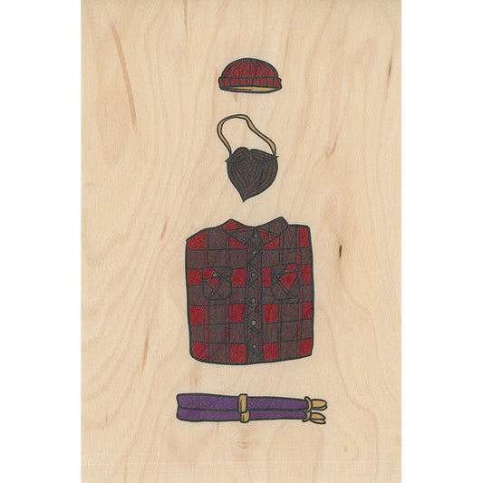 Carte en bois greetings 3PN trappeur W