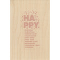 Carte en bois greetings 3TY hap pink W