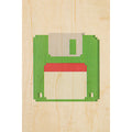 Carte en bois hello 80's floppy W