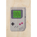 Carte en bois hello 80's gameboy W