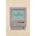 Carte en bois hello 80's mac W