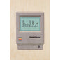Wood postcard hello 80's mac W