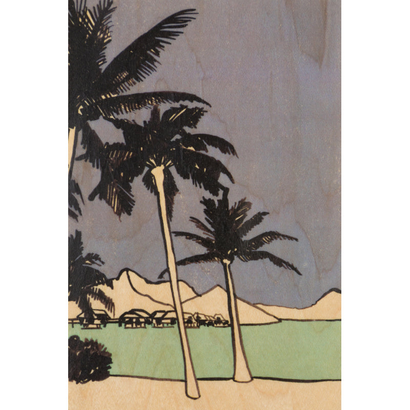 Carte en bois holidays palm trees W