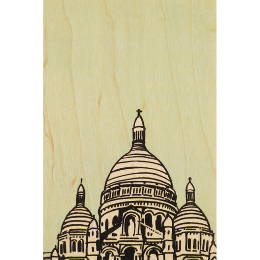 Carte en bois holidays Sacré Cœur W
