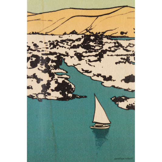 Carte en bois holidays sailing W