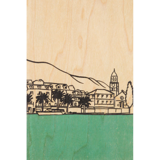 Carte en bois holidays village by the sea W