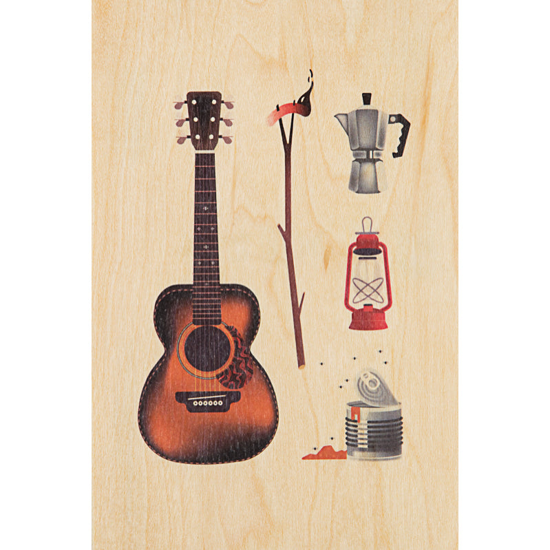 Carte en bois into the wild autour du feu W