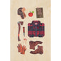 Wood postcard into the wild trappeur W