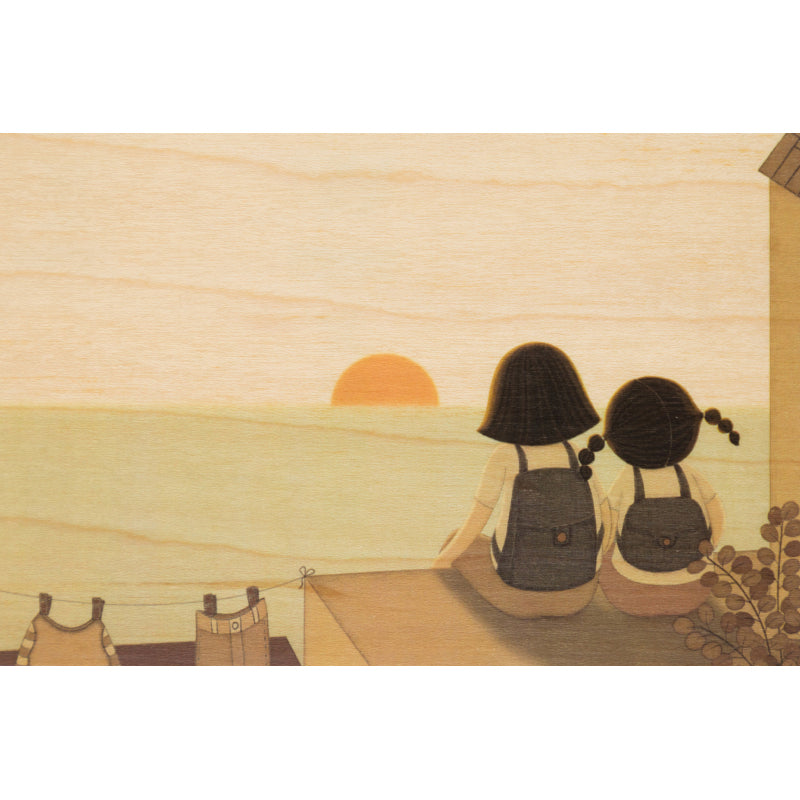 Carte en bois kids 2 sunset W