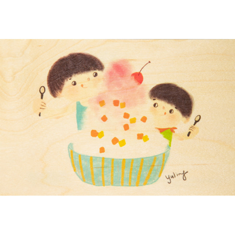 Carte en bois kids 3 cake W