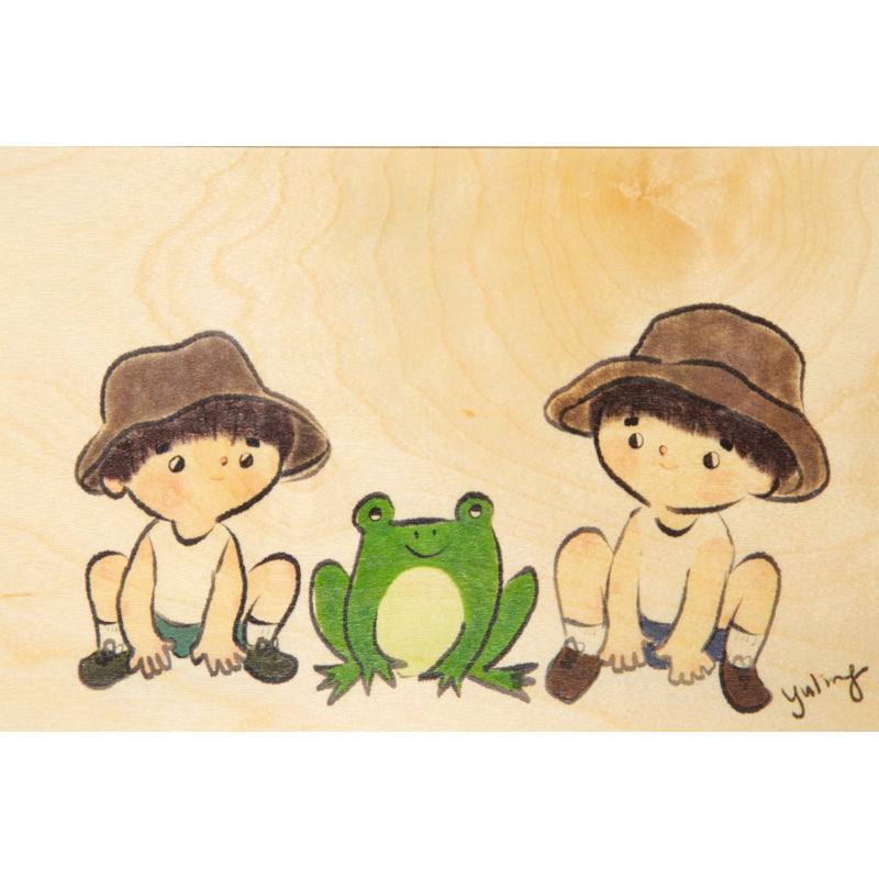Carte en bois kids 3 frog W