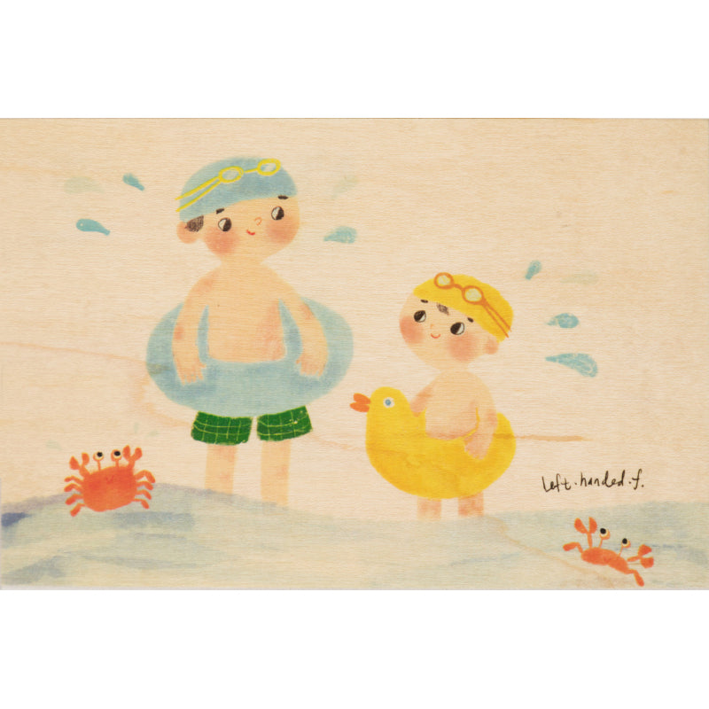 Carte en bois kids 3 have fun by the sea W
