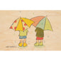Petite carte en bois kids 3 rainy day W