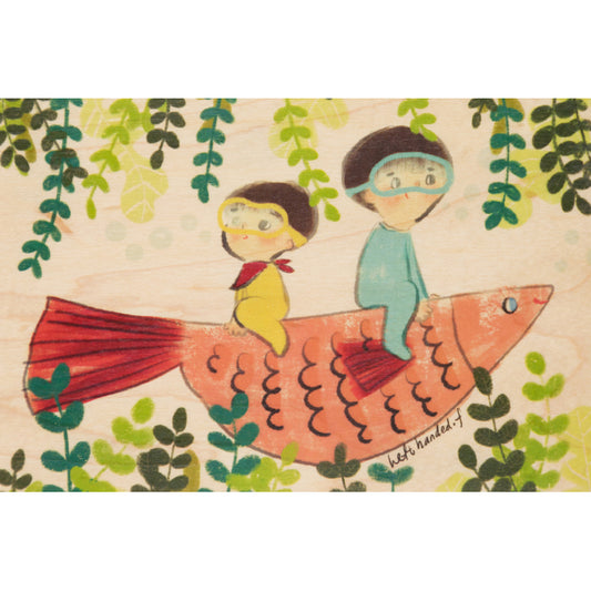 Petite carte en bois kids 3 under the sea W