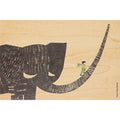 Carte en bois kids boy on elephant W