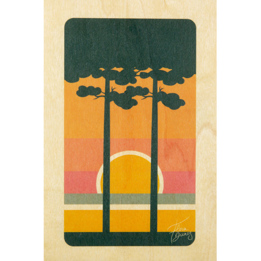 Carte en bois landes forest W