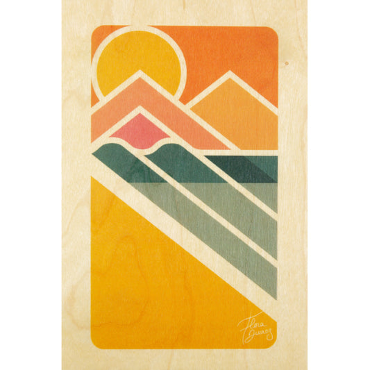 Carte en bois landes left sun W