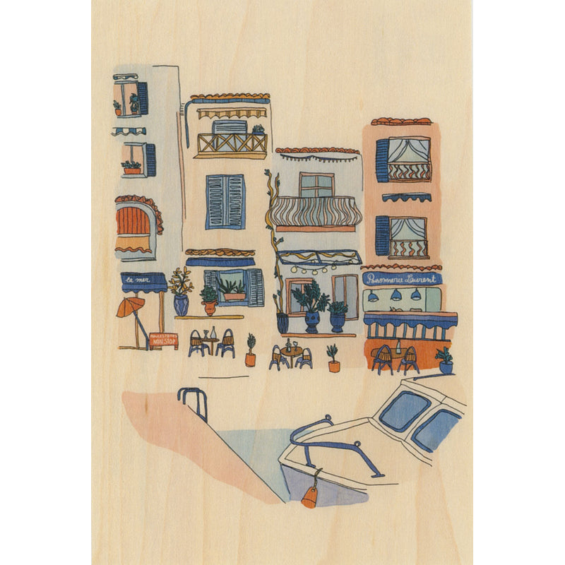 Carte en bois le sud Cassis W