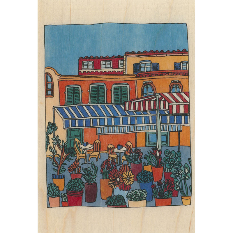 Carte en bois le sud ground of flowers W