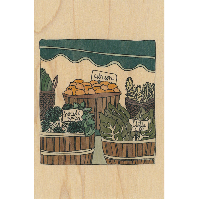 Carte en bois le sud jour de marché W