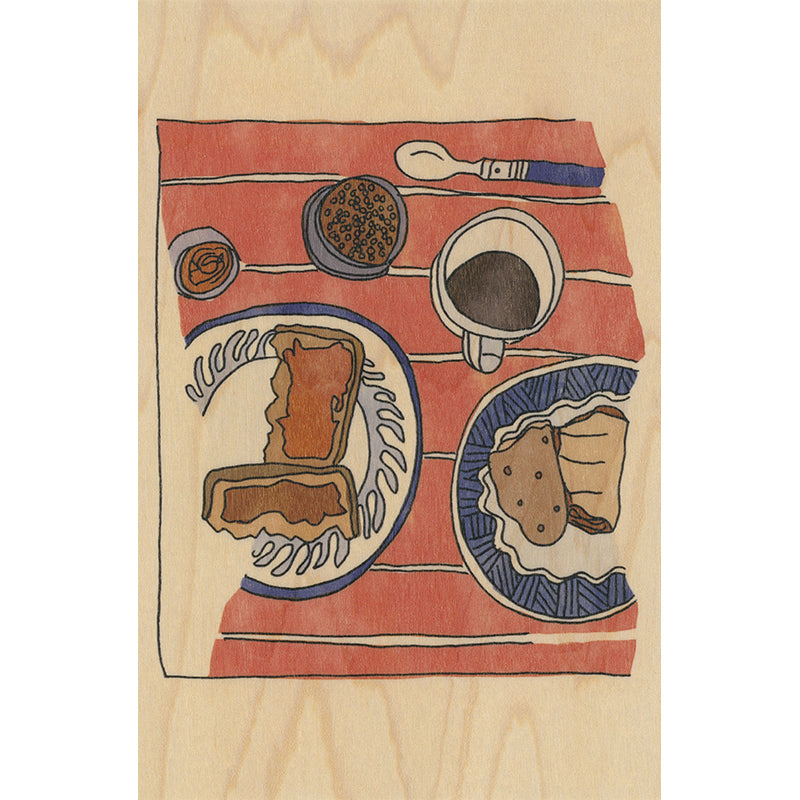 Carte en bois le sud petit déjeuner W