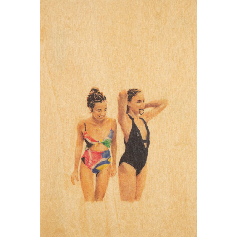 Wood postcard leisure Mathilde et Valentine W