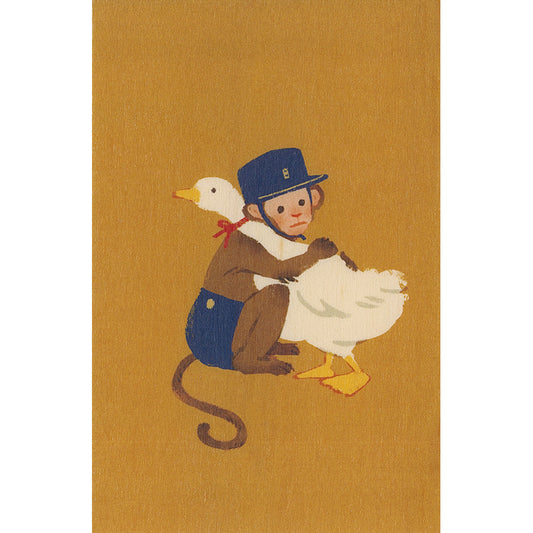 Carte en bois little animals monkey W