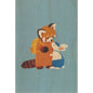 Wood postcard little animals rabbit W