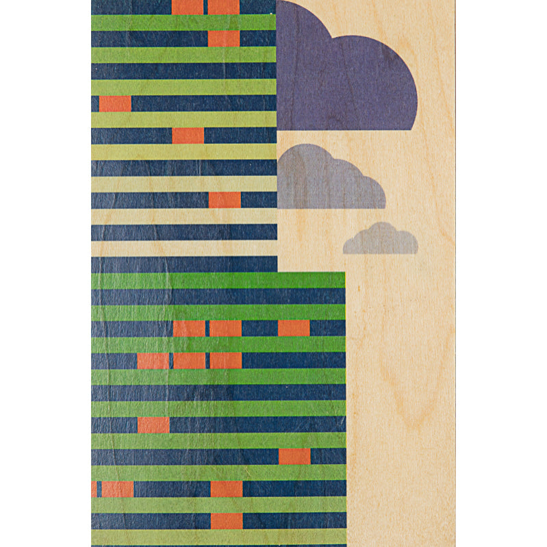 Carte en bois Miami clouds and buildings W