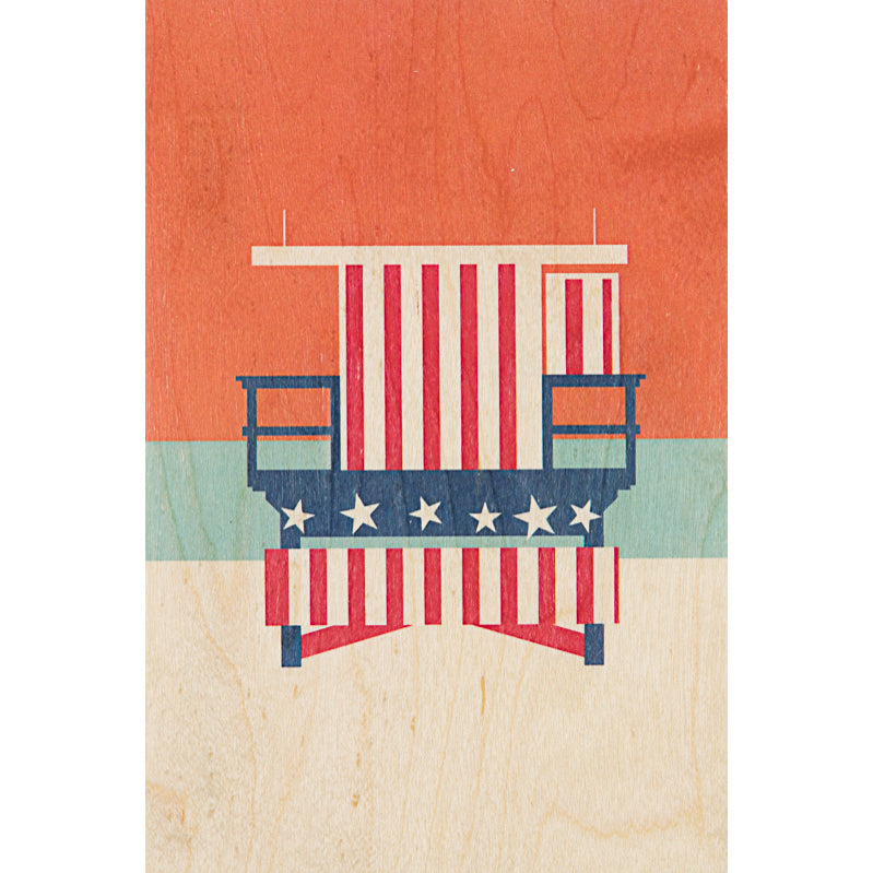 Wood postcard Miami lifeguard W