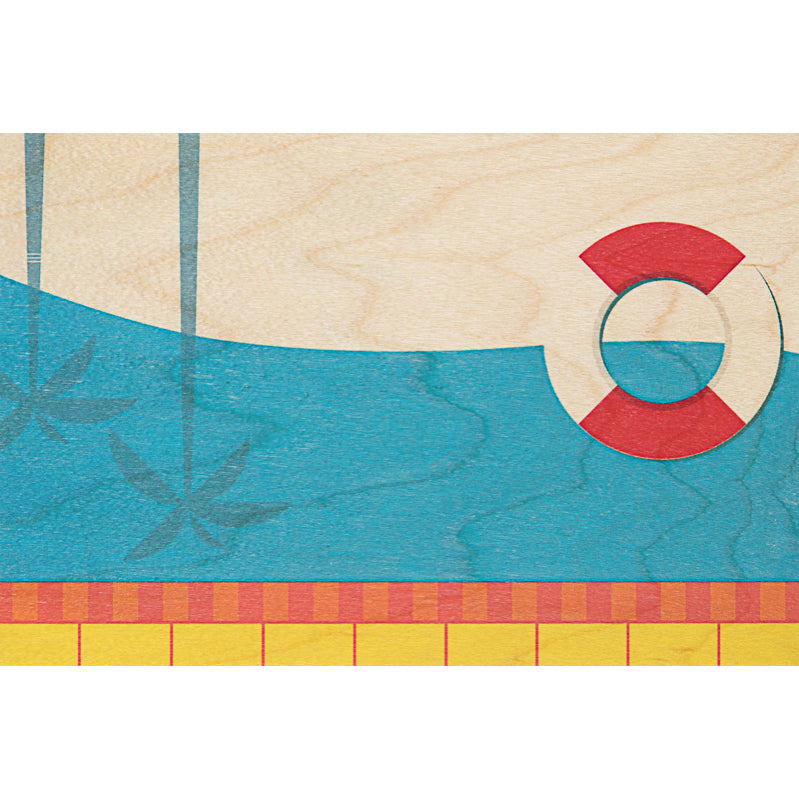 Carte en bois Miami pool W