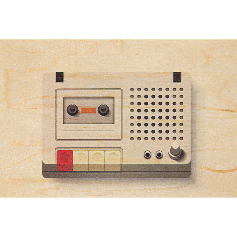 Carte en bois music icons K7 W