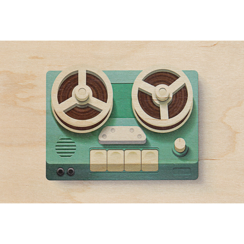 Carte en bois music icons bande W