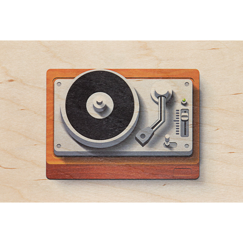 Carte en bois music icons turntable W