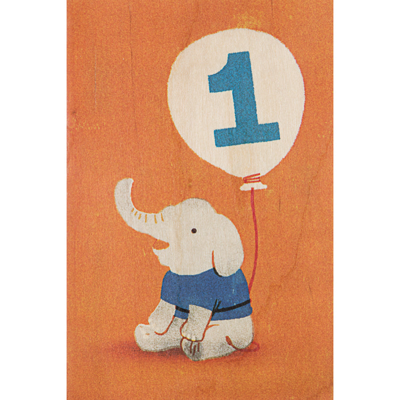 Carte en bois numbers 1 W