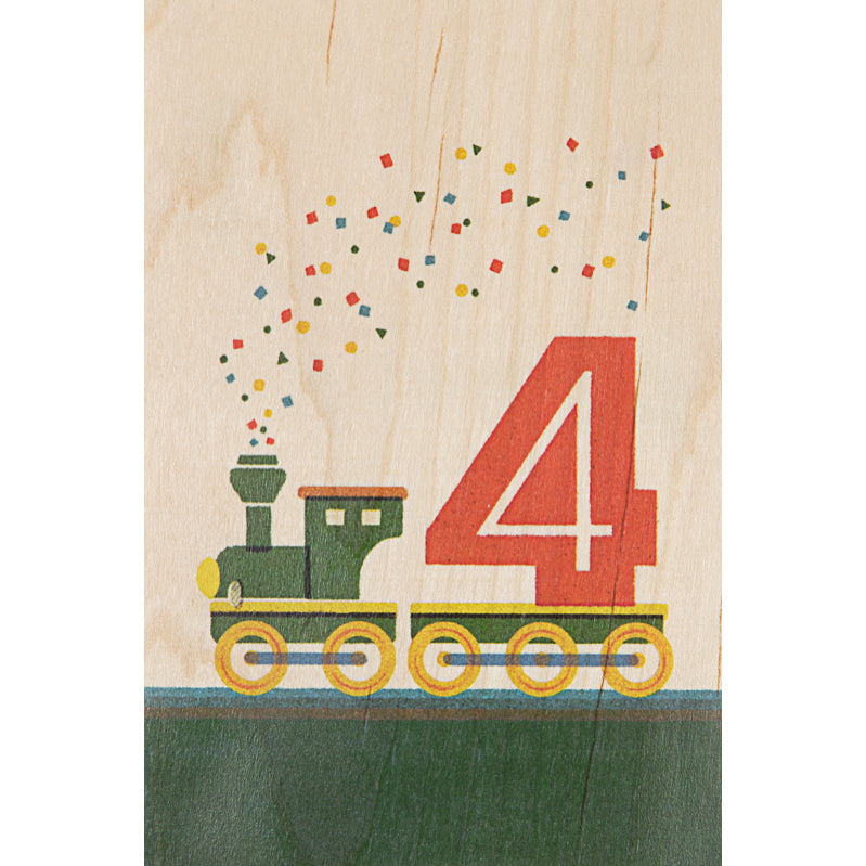 Carte en bois numbers 4 W
