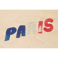 Carte en bois painted Paris bbr W