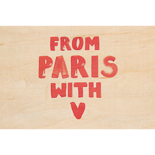 Carte en bois painted Paris from paris with love W